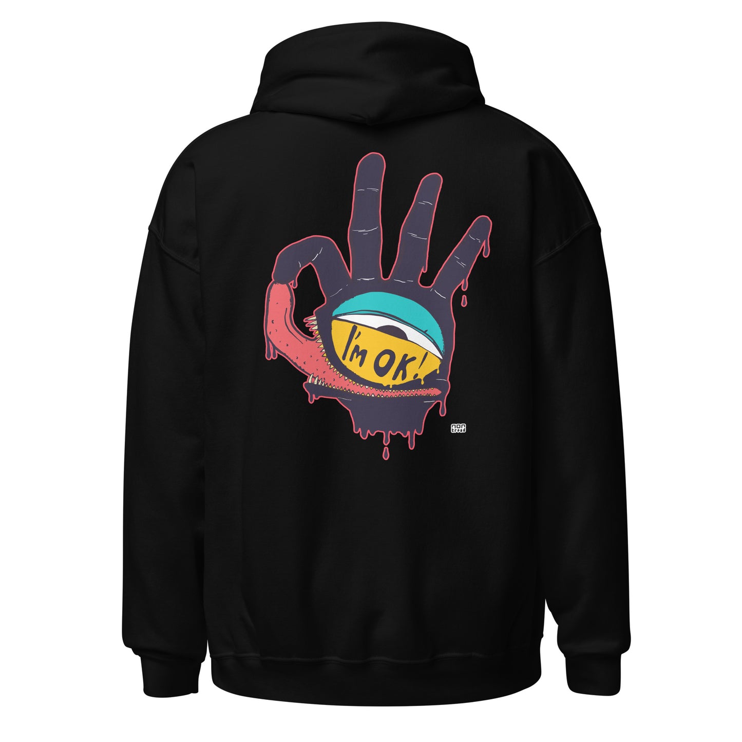 The I'm OK face Hoodie (Back Print)