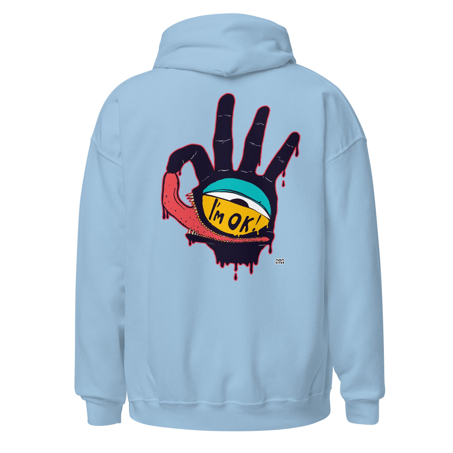 The I'm OK face Hoodie (Back Print)