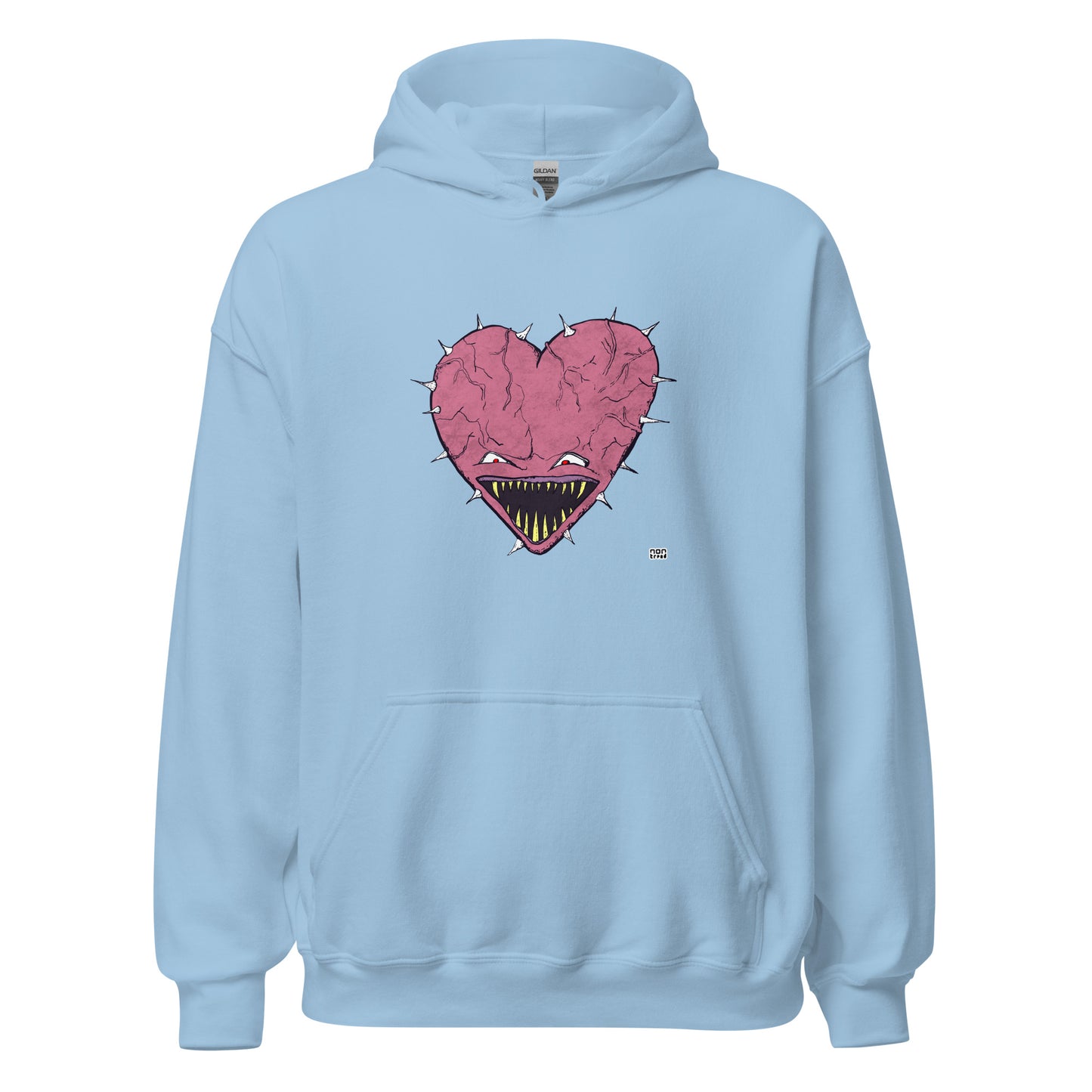 La sudadera con capucha con cara de corazón