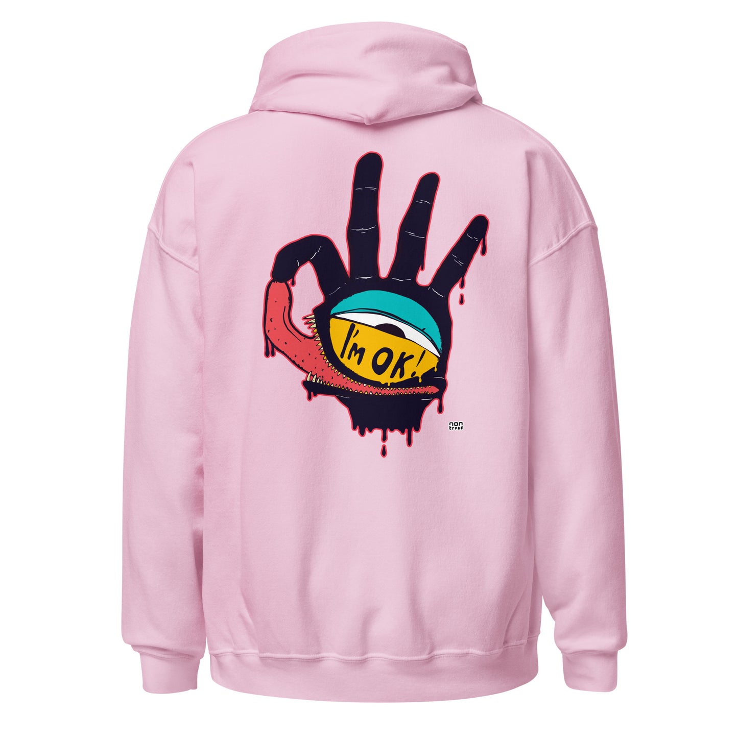 The I'm OK face Hoodie (Back Print)