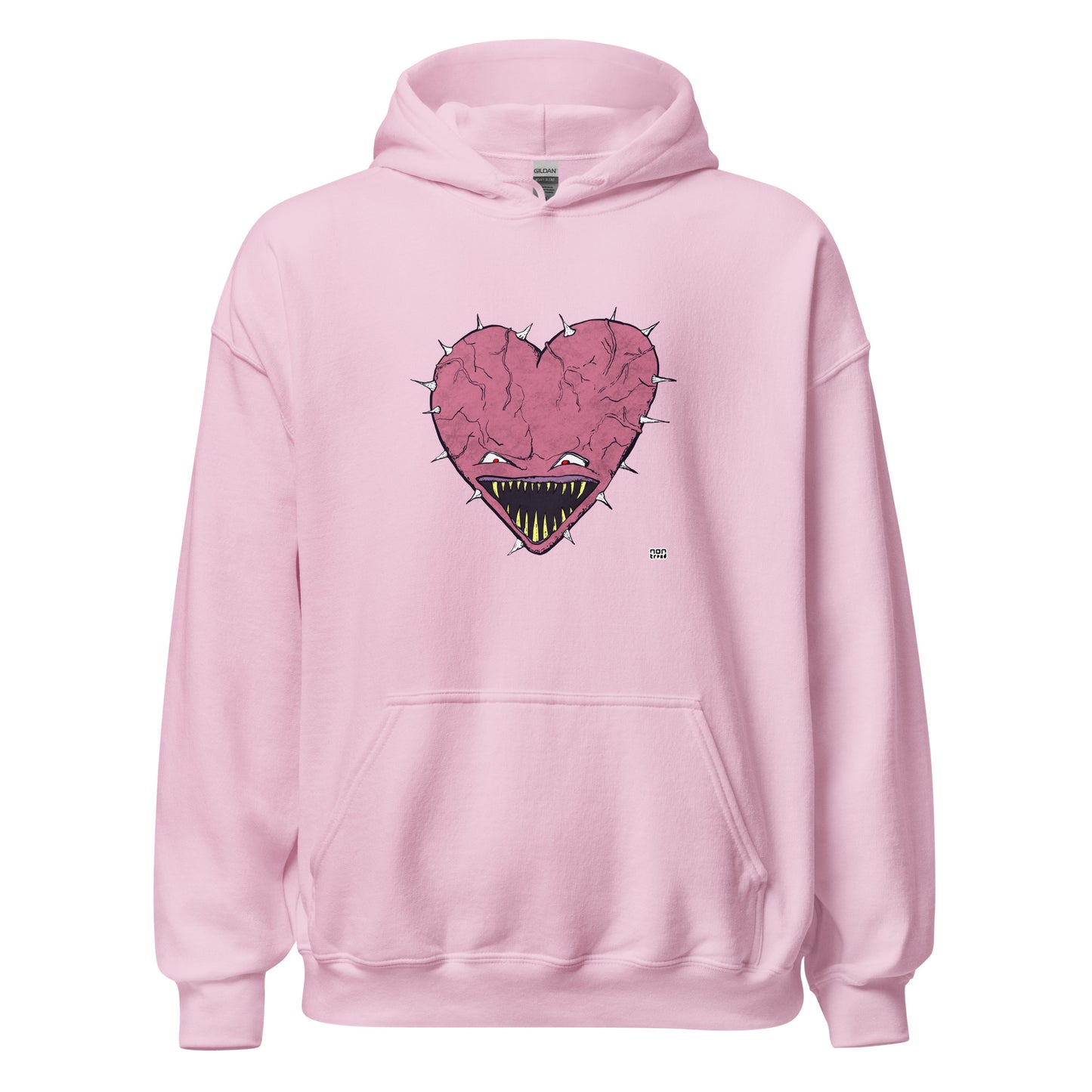 La sudadera con capucha con cara de corazón