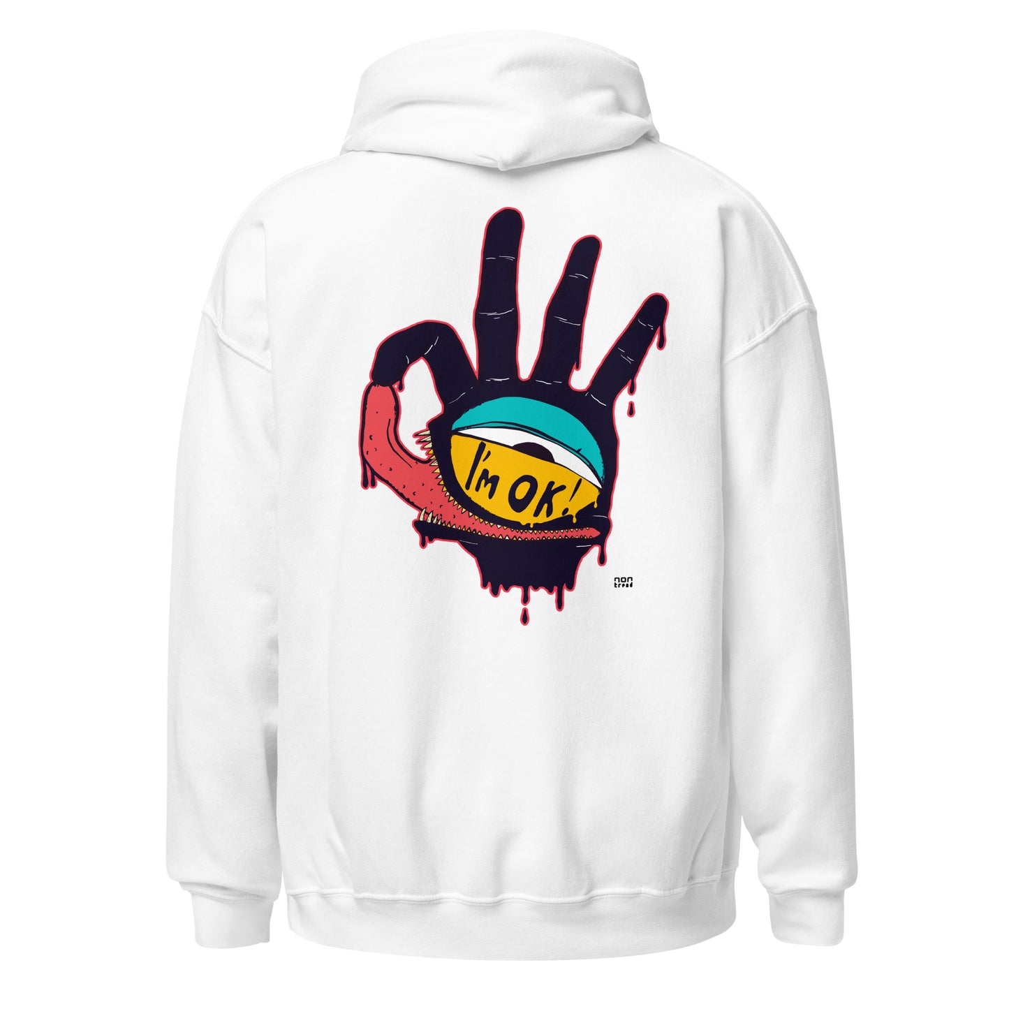 The I'm OK face Hoodie (Back Print)